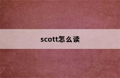 scott怎么读