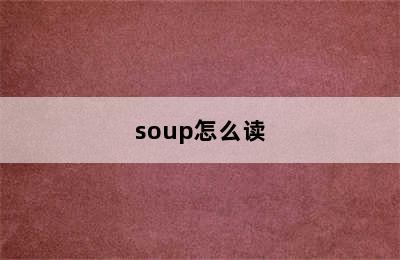 soup怎么读