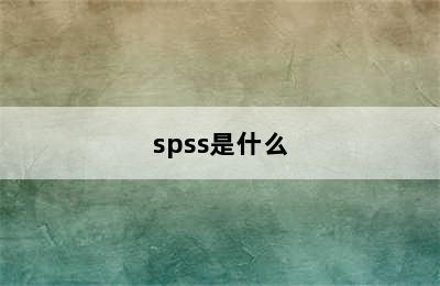 spss是什么