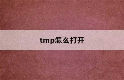 tmp怎么打开