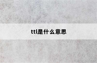 ttl是什么意思