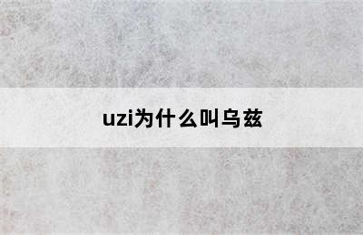 uzi为什么叫乌兹