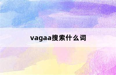 vagaa搜索什么词