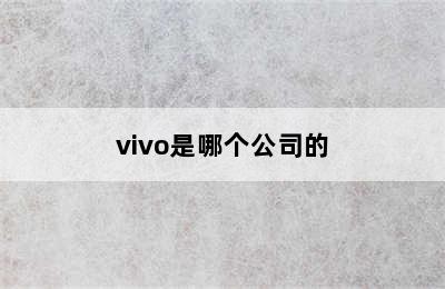 vivo是哪个公司的