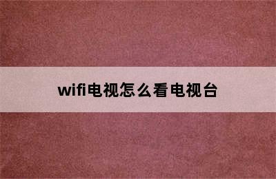 wifi电视怎么看电视台