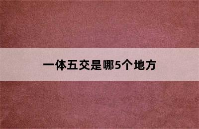 一体五交是哪5个地方