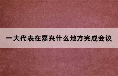 一大代表在嘉兴什么地方完成会议