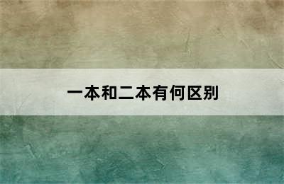 一本和二本有何区别