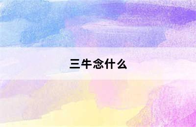 三牛念什么