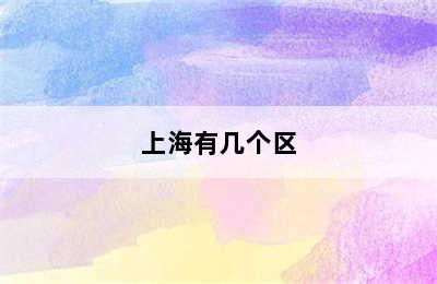 上海有几个区