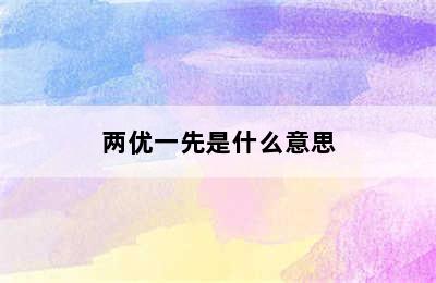 两优一先是什么意思