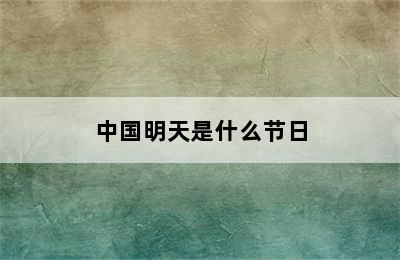 中国明天是什么节日