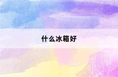 什么冰箱好