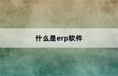 什么是erp软件