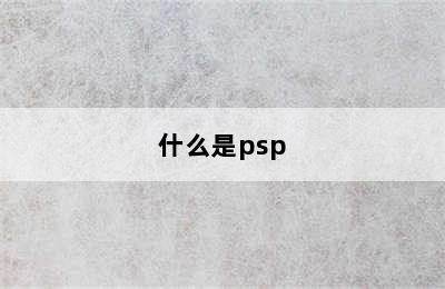 什么是psp