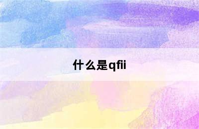 什么是qfii