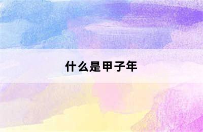 什么是甲子年