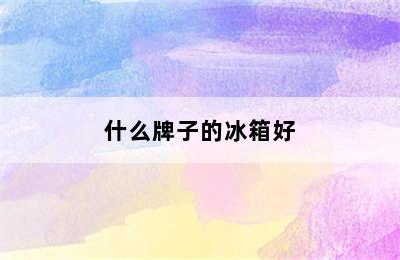 什么牌子的冰箱好