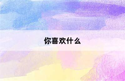 你喜欢什么