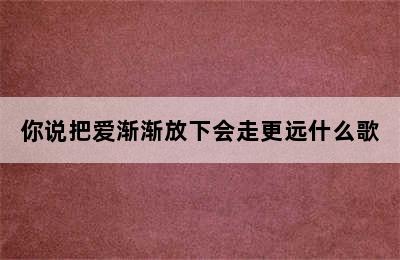 你说把爱渐渐放下会走更远什么歌