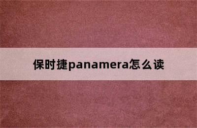 保时捷panamera怎么读