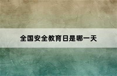 全国安全教育日是哪一天