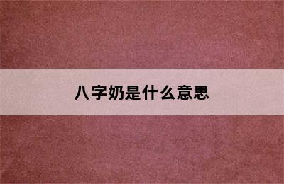 八字奶是什么意思