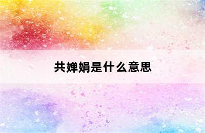 共婵娟是什么意思