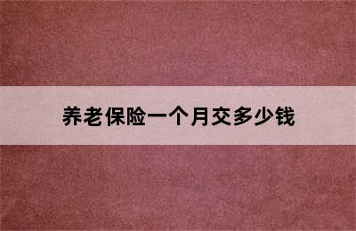 养老保险一个月交多少钱