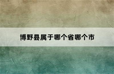 博野县属于哪个省哪个市