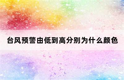 台风预警由低到高分别为什么颜色