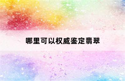 哪里可以权威鉴定翡翠