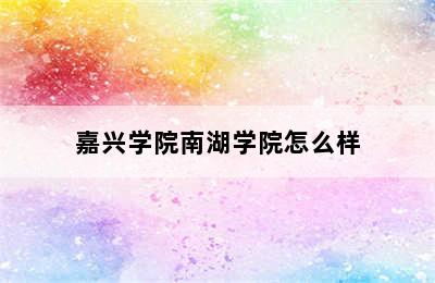 嘉兴学院南湖学院怎么样