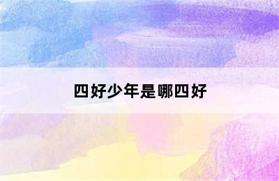 四好少年是哪四好