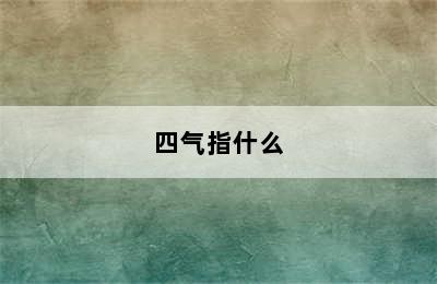 四气指什么