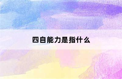 四自能力是指什么