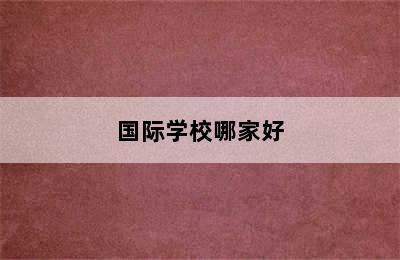 国际学校哪家好