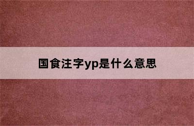 国食注字yp是什么意思