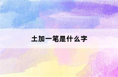 土加一笔是什么字