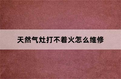 天然气灶打不着火怎么维修