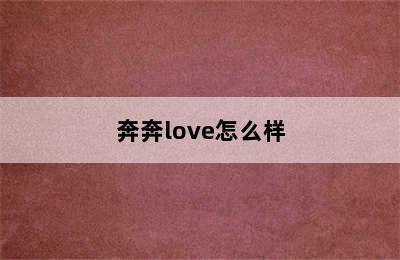 奔奔love怎么样