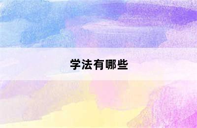 学法有哪些