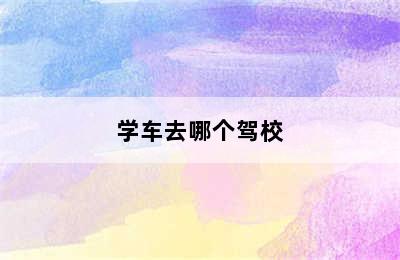 学车去哪个驾校