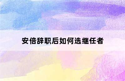 安倍辞职后如何选继任者