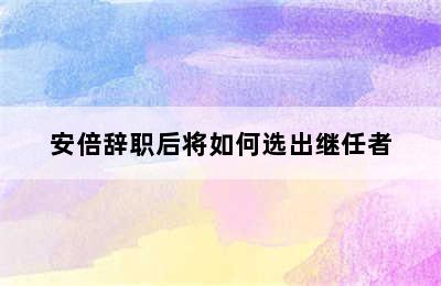 安倍辞职后将如何选出继任者