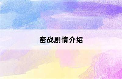 密战剧情介绍