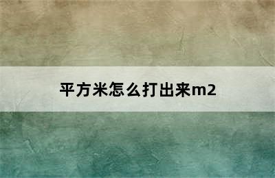 平方米怎么打出来m2