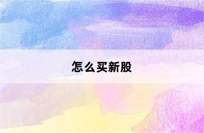 怎么买新股