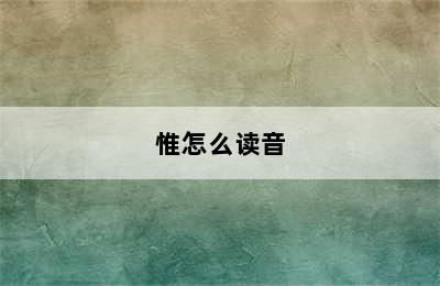 惟怎么读音