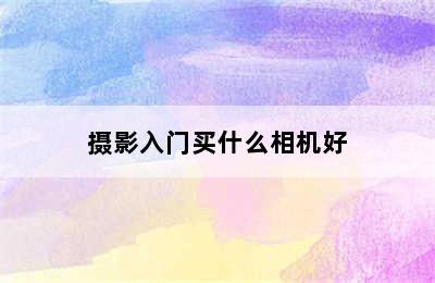 摄影入门买什么相机好